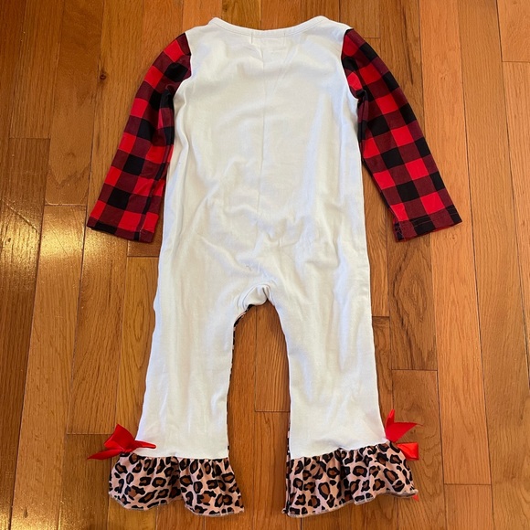 Marie Nicole Christmas Tree Romper with Ruffle Legs and Snaps Size 18/24m - Picture 5 of 9